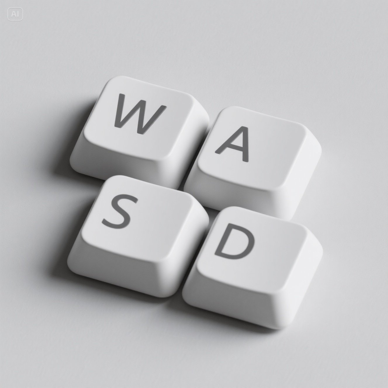WASD keyboard keys for controlling movement in Crazy Cattle 3D